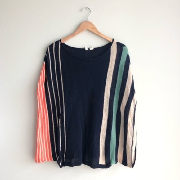 Anthropologie Sweaters - Anthro. Moth Lightweight Striped Boxy Sweater